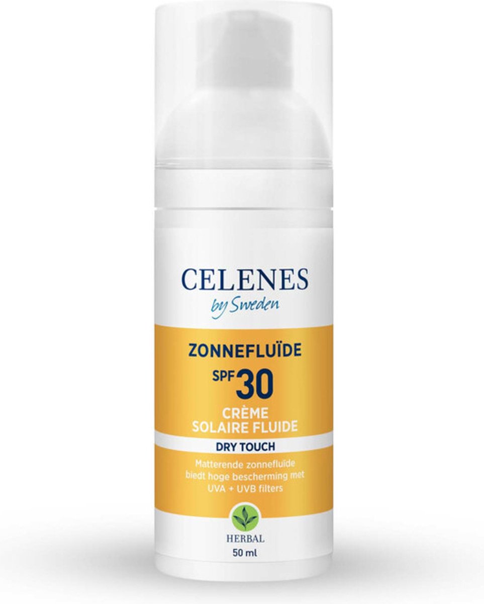 Celenes by Sweden Herbal Sun Dry Touch SPF30 - 50ml - Zonnebrandcrème voor Alle Huidtypes - Zonnebrand - Zonnebrandcrème voor Alle Huidtypes