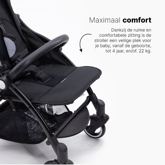 Hamilton by Yoop X1 Plus Buggy - MagicFold - Tot 22 kg - Premium Wandelwagen - Inklapbare Plooibuggy - Verlengde Zonnekap - Zwart