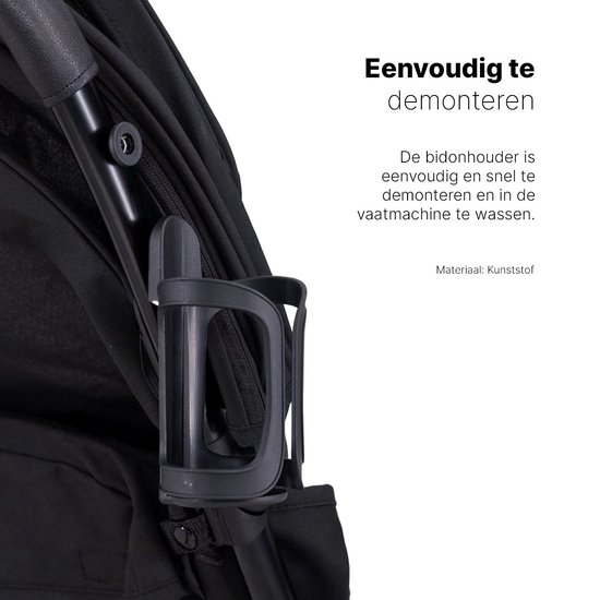 Hamilton by Yoop Buggy Bekerhouder - Cupholder Kinderwagen - Zwarte Flessenhouder voor de Wandelwagen - Eenvoudig te Monteren van Merkloos — afbeelding 5