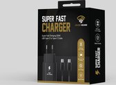 Golden Sound 25W Super Snellader - Power adapter - 1.5m USB-C kabel - Oplader voor smartphone - Zwart