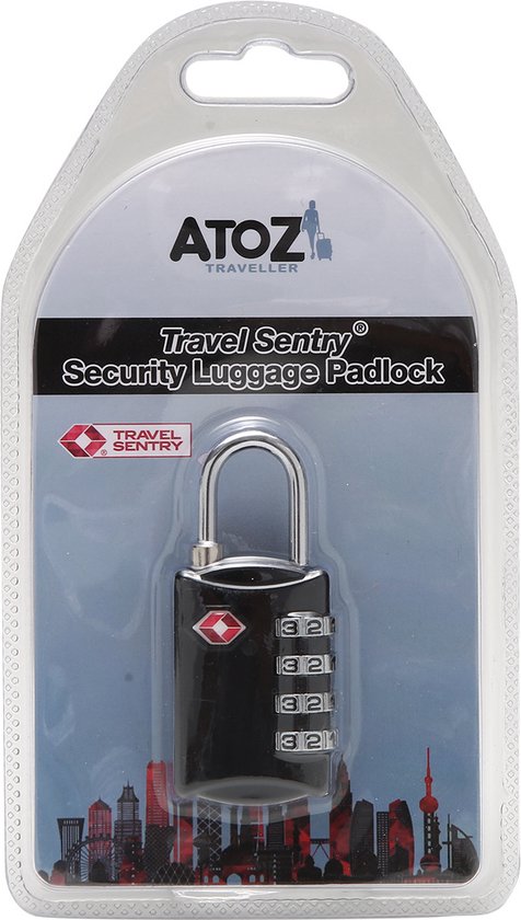 A To Z Traveller - TSA Reisslot - 4-cijferig Hangslot - Zwart