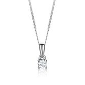 Miore® - Witgouden ketting met Diamant - Dames - 14 Karaat Goud - Gouden collier - Halsketting - 45 cm - 0.105 Karaat - Created Diamond - Handgemaakte Hoogwaardige Sieraden