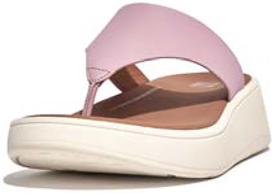 FitFlop F-Mode Leather Flatform Toe-Post Sandals PAARS - Maat 39