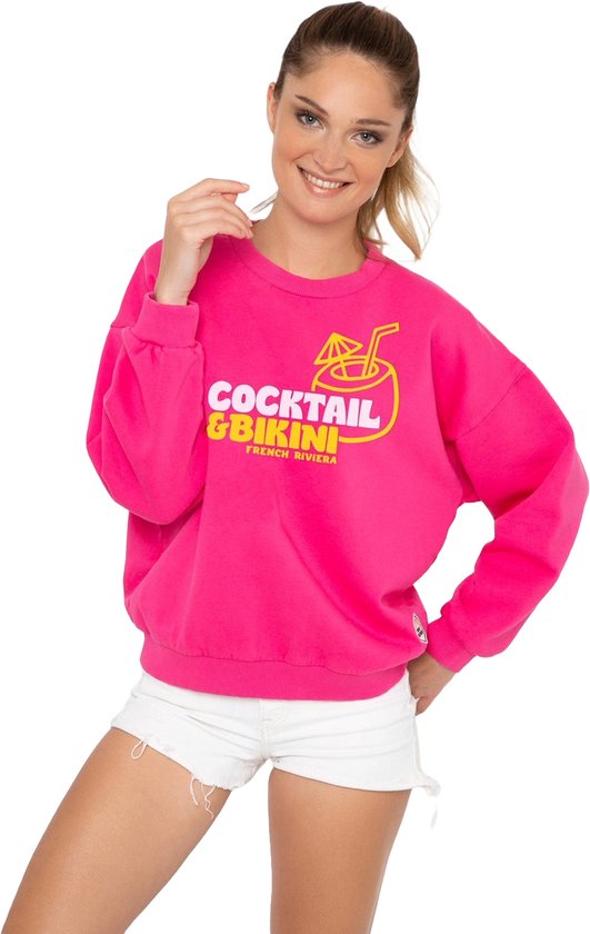 French Disorder Sweater Dames - Cocktail & Bikini - Maat M - Trui Dames - Roze