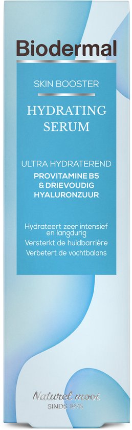 Biodermal Skin Booster Hydrating serum –  Ultra hydraterend, Hydrateert zeer intensief en langdurig met hyaluronzuur en Vitamine B - Hyaluronzuur serum 30ml - Biodermal