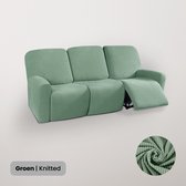 BankhoesDiscounter Knitted Recliner Fauteuil Hoes – Relaxzetel – M3 (175-231cm) – Groen – Relax Sofa Hoes – Bank Beschermer – Zetel hoes
