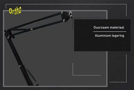 Ortho® - Lampe de bureau avec pince - Lampe de lecture - Lampe de moniteur - Travail à domicile - Lampe de travail manuel - Lampe de loisirs - Lampe de broderie - Double source de lumière - Lumière LED - Rechargeable par USB - Dimmable - Zwart