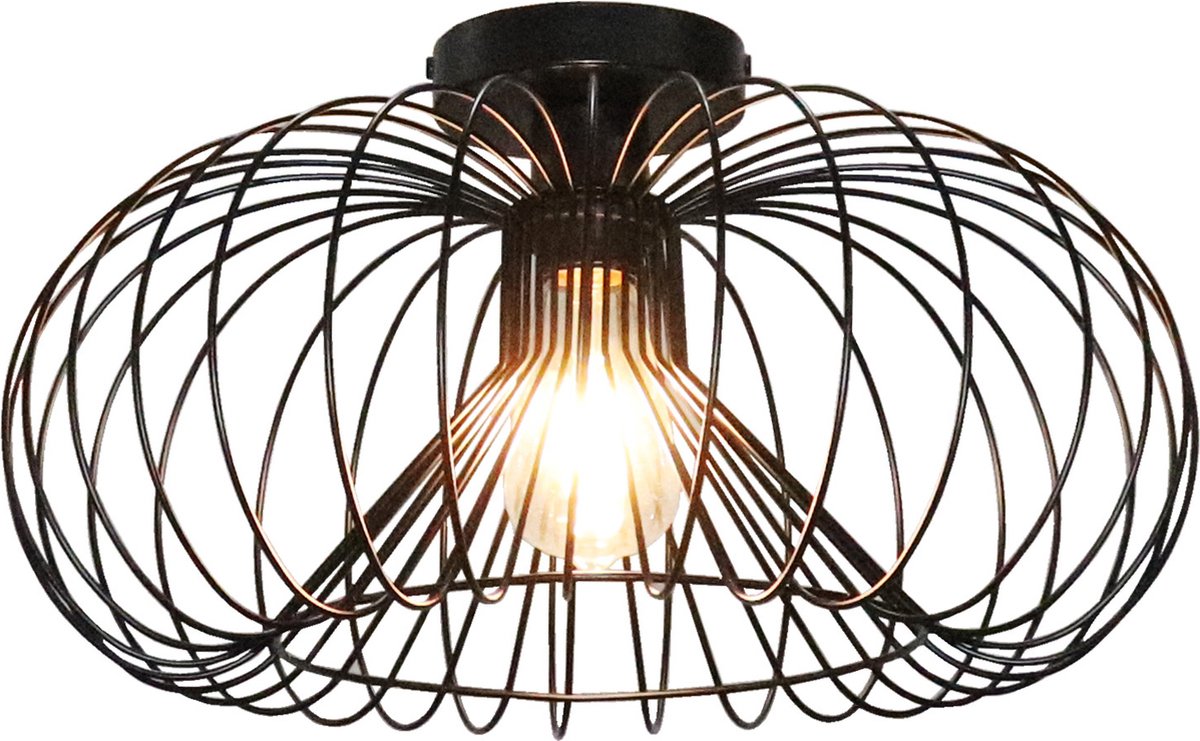 JULIA 1x E27 plafondlamp Ã˜44cm zwart