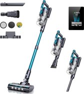 BuTure VC60 cordless vacuum cleaner wireless 38000PA, 450W vacuum cleaner up to 55 minutes running time, 1.5L stick vacuum cleaner with LED display, anti-tangle brush, scent card for hard floors carpet pet hair car home