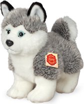 Hermann Teddy Knuffeldier hond Husky - zachte pluche - premium kwaliteit knuffels - grijs/wit - 23 cm