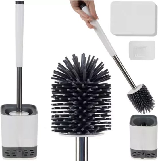 Toiletborstelhouder van keramiek met siliconen borstelkop - hygiënisch en stijlvol