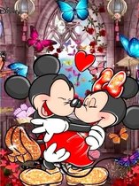 Diamond painting Mickey Mouse & Minnie Mouse 50x70 vierkante steentjes