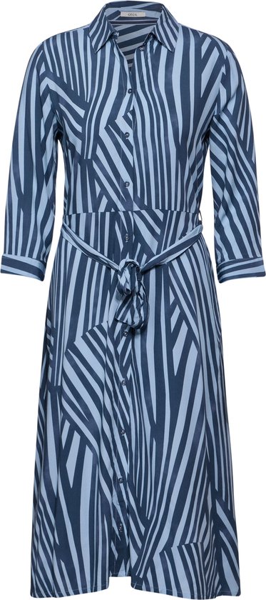 CECIL Print Dress Dames Jurk - soft light blue - Maat XL