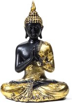 Boeddhabeeld – Biddende Boeddha met Antieke Finish uit Thailand - 22 cm