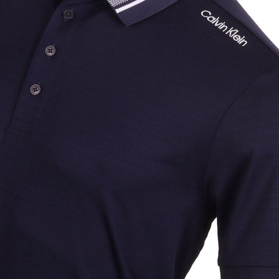 Calvin Klein Parramore Polo - Polo de golf pour homme - Bleu foncé - XXL
