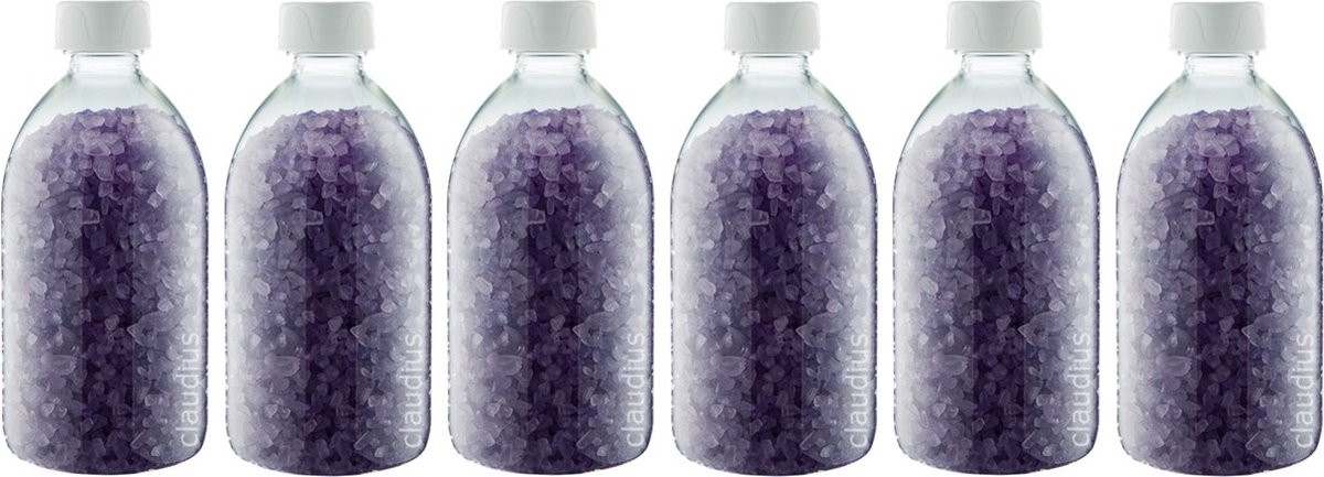 Goedkoopste Claudius Badzout Lavendel - 600 gram - Fles met witte dop - set van 6 stuks
