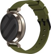 Strap-it Luxe siliconen smartwatch bandje 14mm - Olijfgroen flexibel horlogebandje geschikt voor de Garmin Lily 2 (niet de eerste versie)