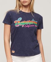 Superdry Cali Sticker Fitted T-shirt Met Korte Mouwen Paars M Vrouw