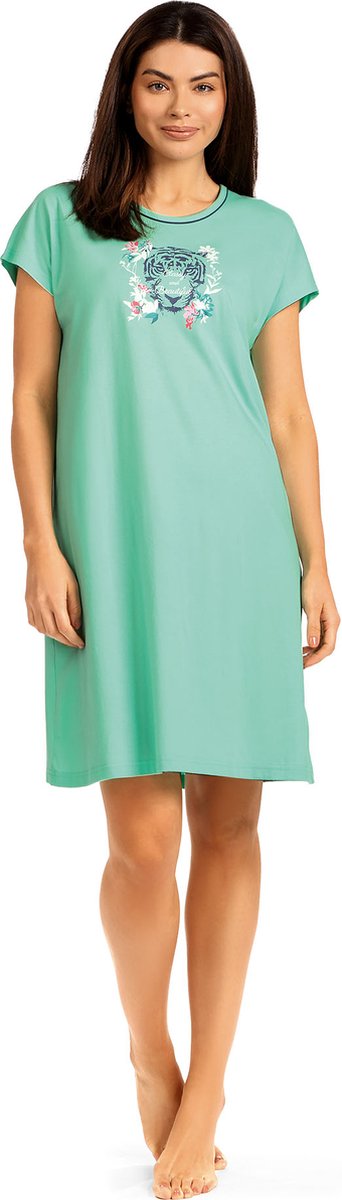 Comtessa Dames Nachthemd 'Wild Tropicana' mint groen