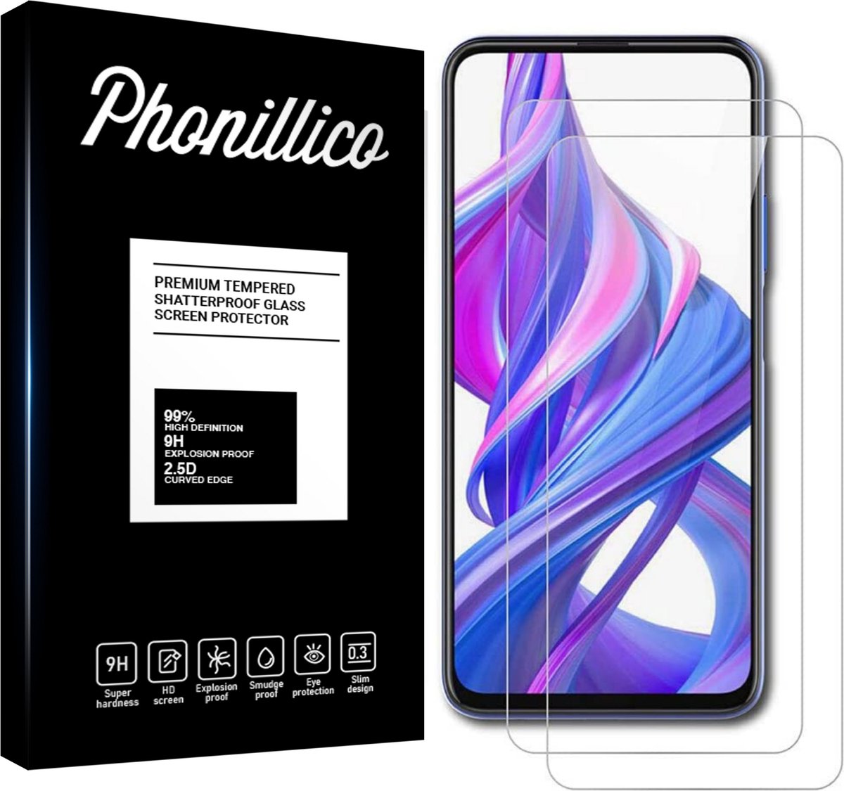 Screenprotector voor Honor 9X - 2 stuks Beschermglas van glas Transparante glazen schermbeschermfolie