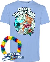 T-shirt Surfing Time | Toppers in Concert 2024 | Club Tropicana | Hawaii Shirt | Ibiza Kleding | Lichtblauw | maat XS