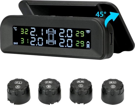 Smart Sigarettenaansteker USB TPMS Auto Bandenspanning Alarm Monitor Systeem 4 Sensoren Display Bandenspanning Temperatuur Alarm (Size : K06P-Built-in