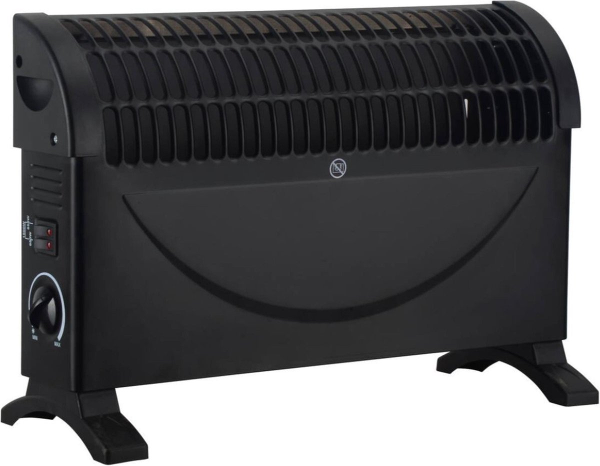 Benson Convector Heater - 750/1500W - 52 x 17 x 32.5 cm - Zwart