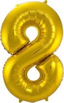 Cijfer Ballonnen Ballon Cijfer 8 Verjaardag Versiering Feest Helium Ballonnen Cijferballon Folieballon Goud Xl Formaat