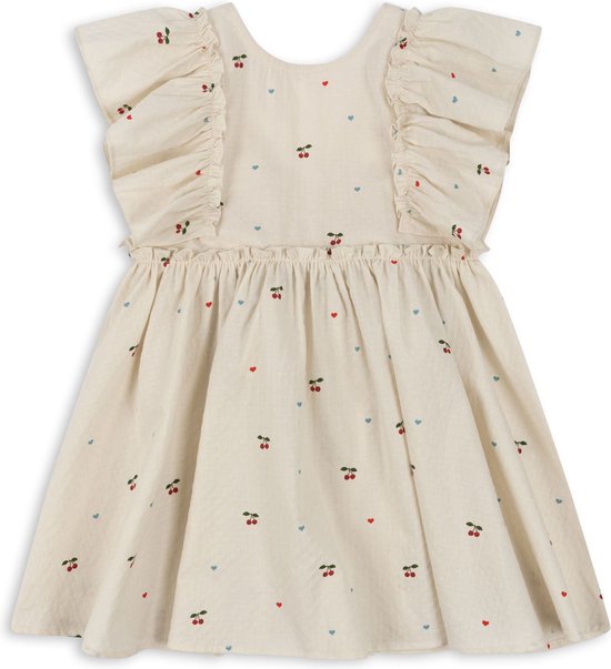 Konges Sløjd Evia jurk met strik - Cherry Coeur - Maat 5-6 jaar