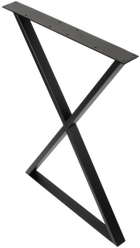 Tafelpoot zwart metaal - X vorm - 72cm hoog - 56 cm breed - 3,85kg zwaar