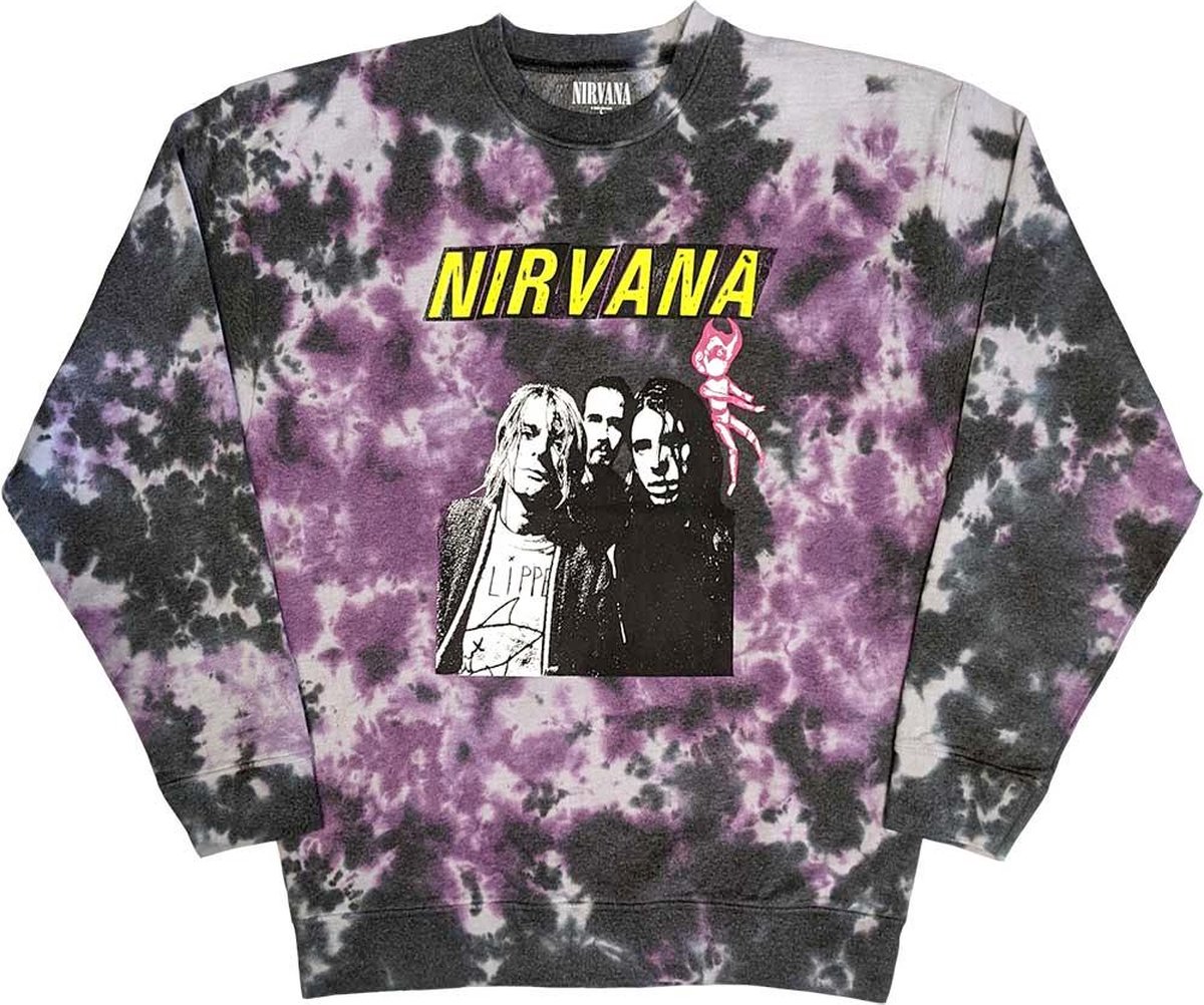 Nirvana - Flipper Sweater/trui - L - Paars/Grijs