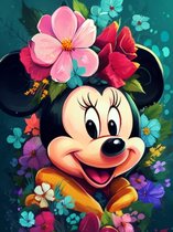 Diamond painting Minnie Mouse 30x40 ronde steentjes