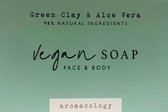 Groene klei & Aloë vera vegan zeep - 100 gram – Aromacology