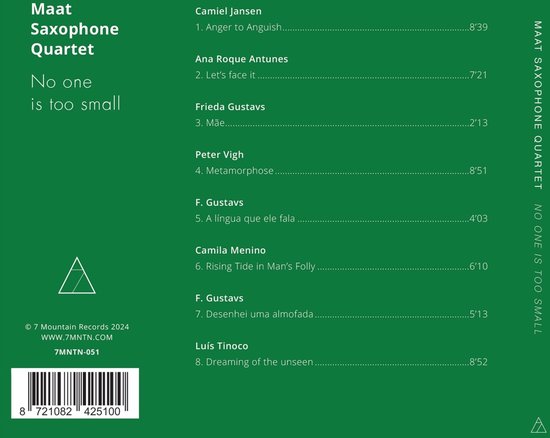 Maat Saxophone Quartet - No One Is Too Small (CD)