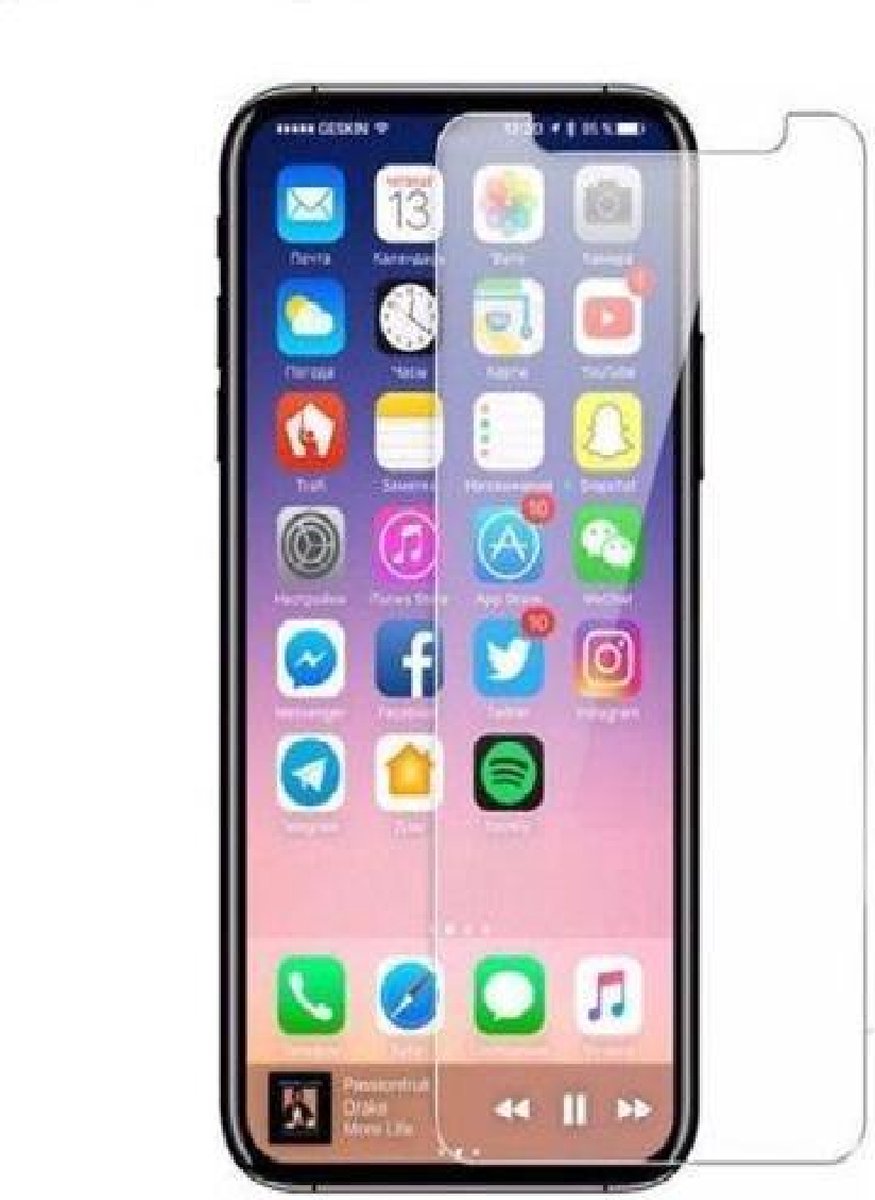Tempered Glass / Glazen Screenprotector Geschikt Geschikt voor iPhone X / Xs