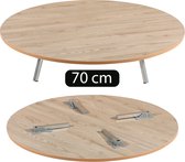 Sofra ronde grond houten tafel met inklapbare poten Ø70cm