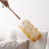 Lamswool Duster - Microvezel lamswool Duster - 51,5 cm Duster met Ergonomisch Houten Handvat - voor Huishoudelijke en Professionele Reiniging/Meubelreiniging