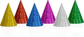 PARTYDECO - 20 chapeaux de fête colorés holographiques - Chapeaux pointus
