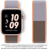 Bruin Oranje achtige Nylon Horloge Band Geschikt voor Apple Watch 1, 2, 3, 4, 5, 6, 7, 8, SE & Nike+, 38mm & 40mm "Vrouwenbreedte" Series - Zacht Geweven Nylon - 38 mm en 40 mm - Oranje Brown ish - Maat: zie maatfoto