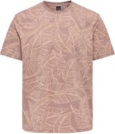 Only & Sons T-shirt Onsvail Reg Ss Aop Tee Cs 22030388 Burlwood Mannen Maat - L