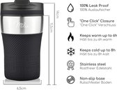 thermobeker - 210 ml 100% lekvrij - isoleerbeker, koffiebeker to go, drinkbeker van roestvrij staal - autobeker dubbelwandige isolatie - reismok - Travel mug - Zwart