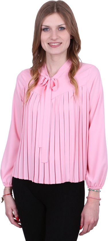 Foto: Elegante roze blouse met strik john zack