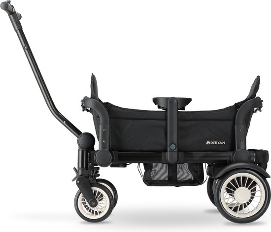 Deryan Luxe Sandy bolderkar - Duo buggy - tandem buggy - opvouwbaar - inklapbare bolderwagen - duo kinderwagen - Zwart van Deryan — afbeelding 4