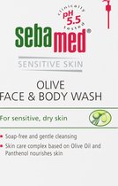 Sebamed Olive Face & Body Wash - Zeepvrije en zachte reiniging van de huid - Huidneutrale pH waarde van 5.5 - Speciaal voor de gevoelige en droge huid - Voor gezicht en lichaam - 400 ml