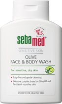 Sebamed Olive Face & Body Wash - Zeepvrije en zachte reiniging van de huid - Huidneutrale pH waarde van 5.5 - Speciaal voor de gevoelige en droge huid - Voor gezicht en lichaam - 200 ml
