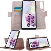 Geschikt voor Samsung Galaxy A35 - Book Case Hoesje - Uitneembaar Hoesje - Magnetische Sluiting - Portemonnee Rose