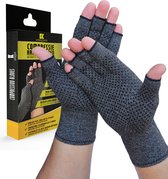 KANGKA® Reuma Therapeutische Handschoenen - Compressie Handschoenen Maat S - voor Artrose, Reuma, Artritis, RSI, CTS - Unisex - Grijs