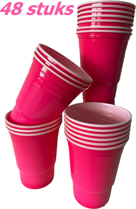 Roze Plastic Glazen - Afstuderen / Drinking Cup / DR-DT