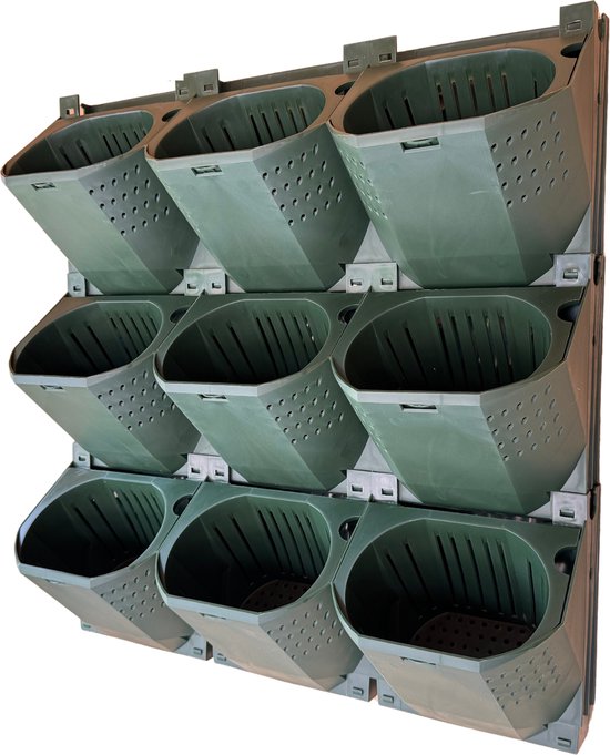 Trio Planter set (x3) - Inclusief bevestiging - Verticale tuin met watersysteem - Hangende bloempot - Plantenbakken voor buiten - Verticale moestuin - Geschikt voor Balkon en Muur