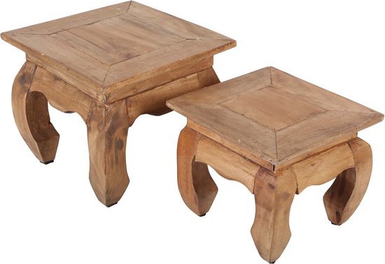 Tables à opium orientales nature set de 2